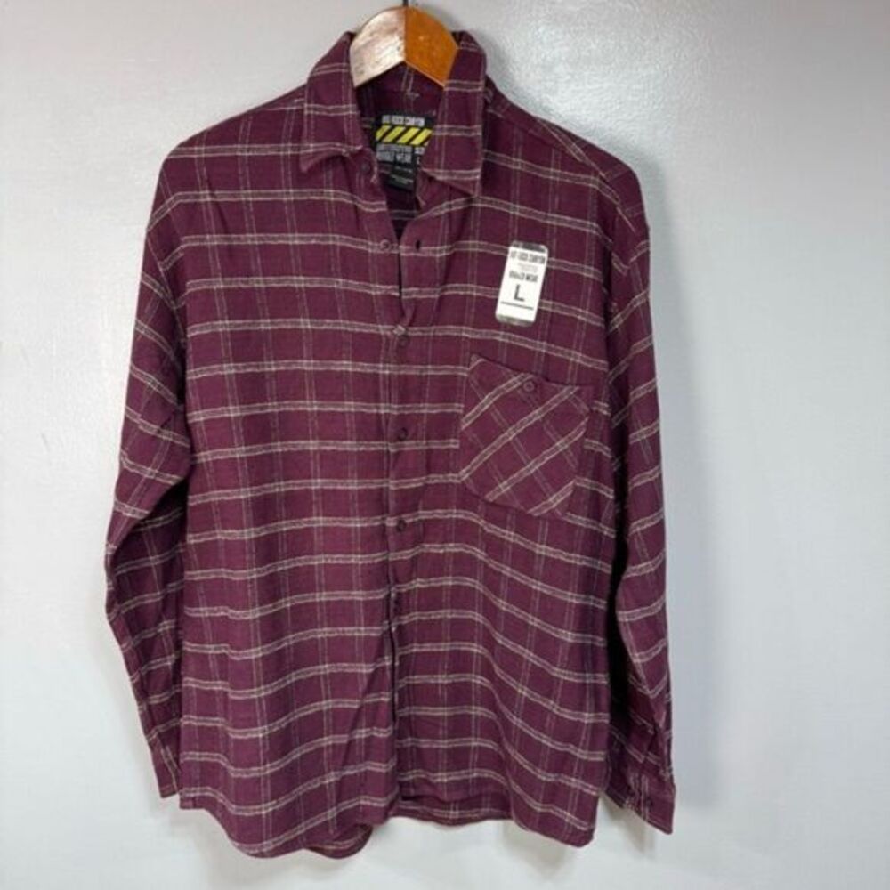Big Rock Canyon Men’s Flannel Shirt sz L Plaid Cotton NEW # E681